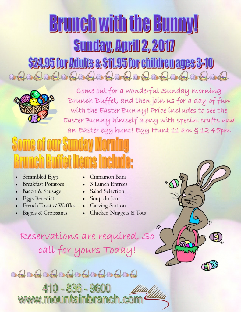 Mountain Branch Brunch with the Bunny - Harford Happenings